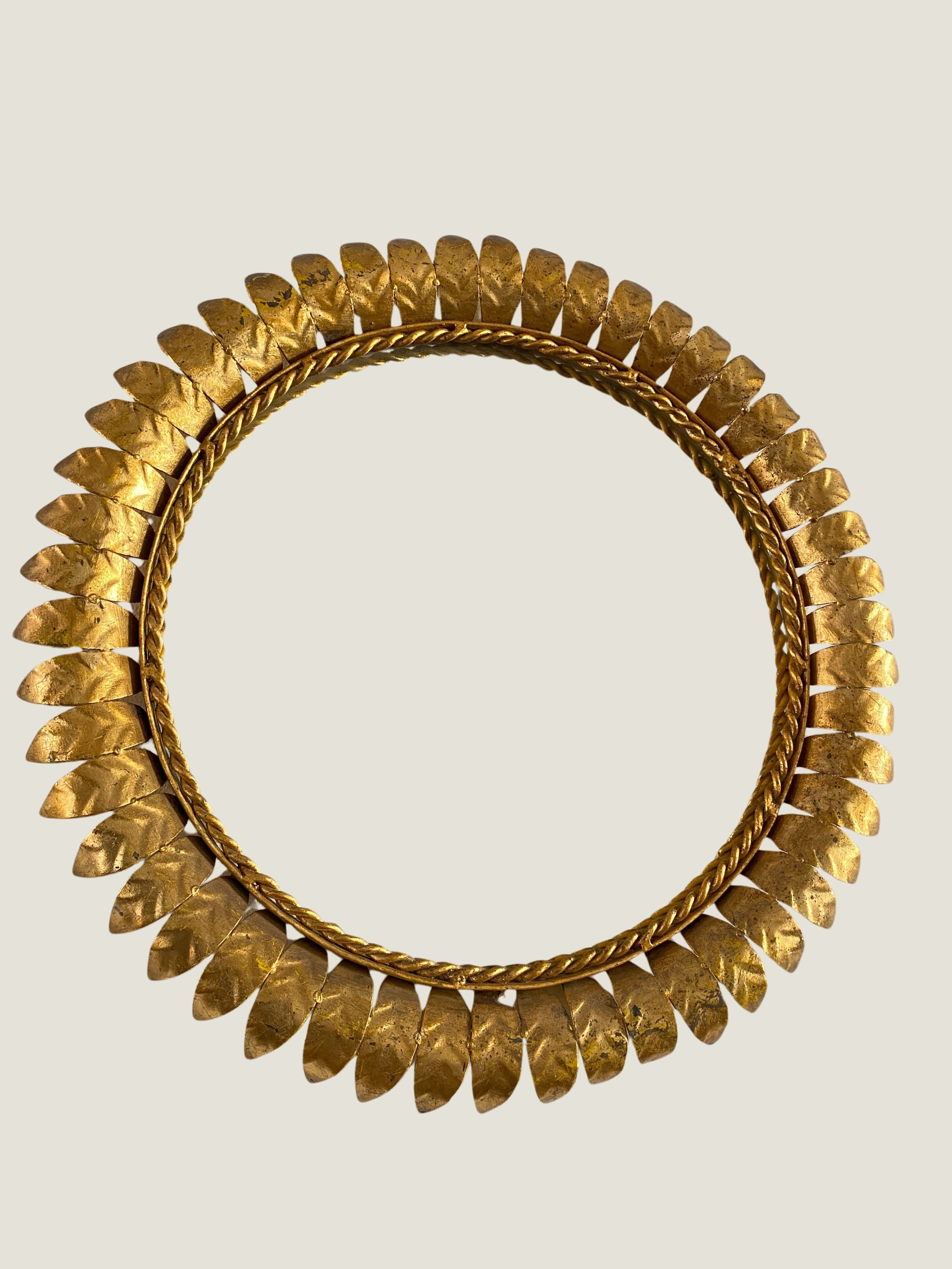 MIROIR SOLEIL EN METAL DORE - MID CENTURY - CIRCA 1950