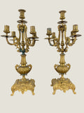 PAIRE DE CANDELABRES EN BRONZE DORE - XIXEME